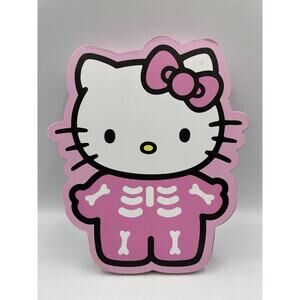 New Hello Kitty Pink Halloween Skeleton Die Cut Wooden Wood Sign